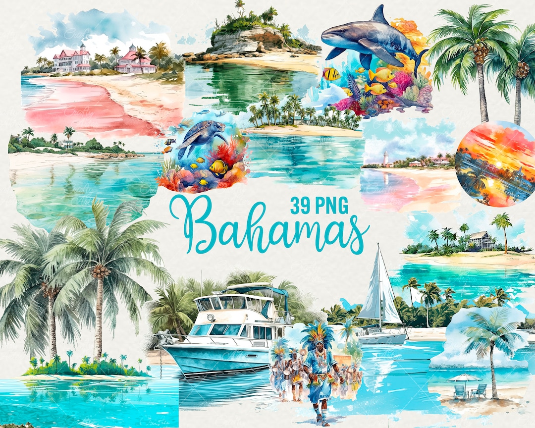 Bahamas Clipart, Summer Travel Clip Art, 39 Png Atlantic Ocean Islands