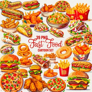 Fast Food burger clipart bundle 39 PNG Cartoon Delicious Burger clipart Fast food, Paper craft Scrapbooking, Hotdog Fries, Commercial Use