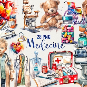 Akwarela Medyczny Clipart 28 png - Szpital, Lekarze, Medyczny, Opieka zdrowotna, Wizyta u lekarza Użytek komercyjny