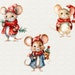 Christmas Mouse Clipart Christmas Sublimation Clipart Winter Clipart ...