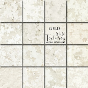 Neutral Wall Texture: 35 Beige Grunge Digital Papers (Commercial Use)