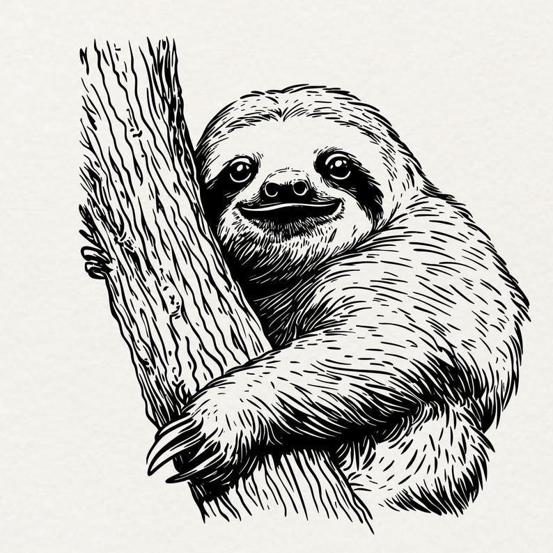 Sloth Clipart, Cute Sloth Svg, Sloth Png, Animal Graphics, Yoga Sloth ...