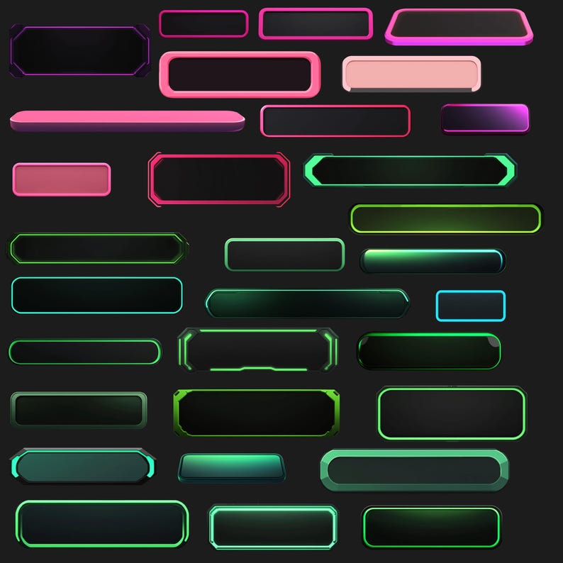Neon Stream Overlay PNG Bundle: Twitch, Youtube, OBS Graphics - Etsy