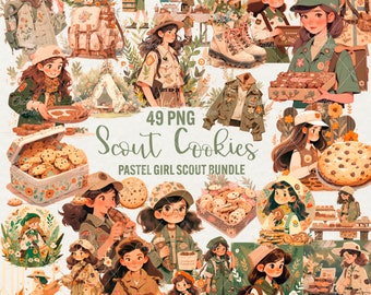 Girl Scout Cookie Clipart Bundle: Watercolor Camping PNG (Digital Download)