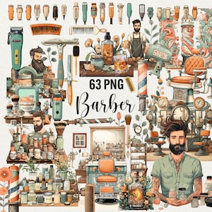 Clipart del negozio di barbiere, 63 PNG Barber Life Png, Parrucchiere Png, Uomo con baffi, Clip art dell'attrezzatura del barbiere, Whiskey Png, Forbici, Uso commerciale