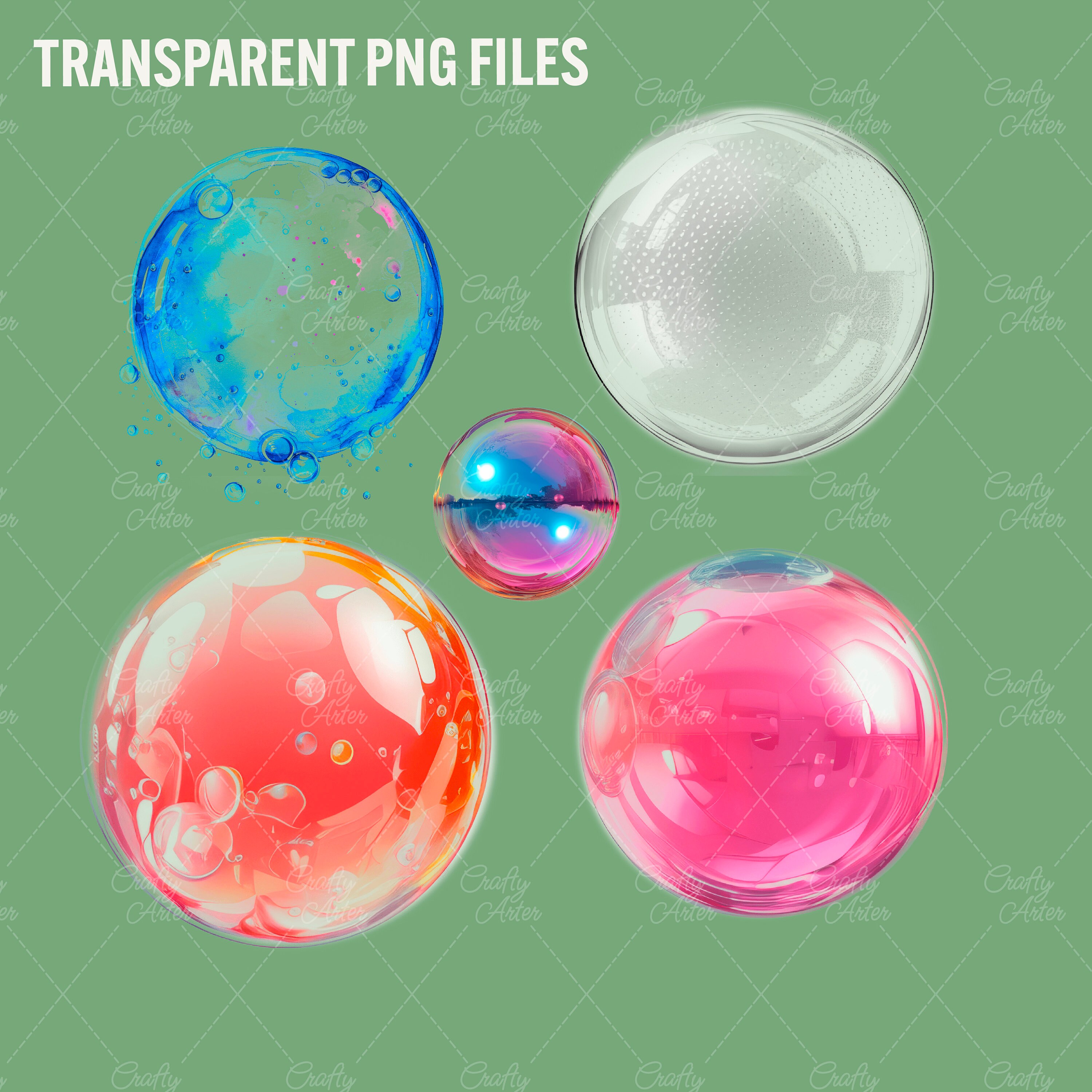 Watercolor Bubble Clipart: 67 Colorful PNG Overlays (commercial Use) - Etsy