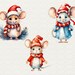 Christmas Mouse Clipart Christmas Sublimation Clipart Winter Clipart ...