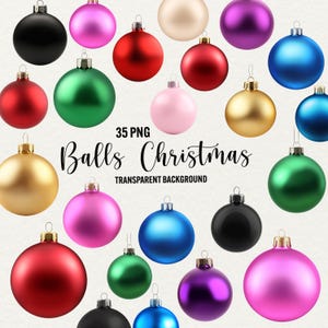 Weihnachtskugeln Clipart, 35 png Christbaumkugeln, Foto Overlays, Weihnachtsbaum Dekoration transparenten Hintergrund, kommerzielle Nutzung