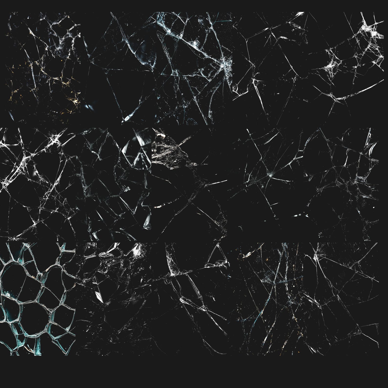 Broken Glass PNG Overlays: Shattered Glass Textures (commercial Use) - Etsy