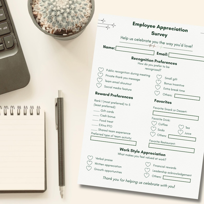 Employee Appreciation Survey Template | Staff Feedback Form | Workplace ...
