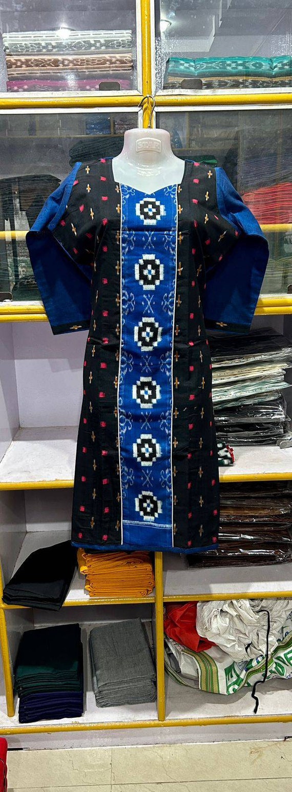 Sambalpuri Handloom Cotton Dress Material Set Red and Black – Utkaladitri