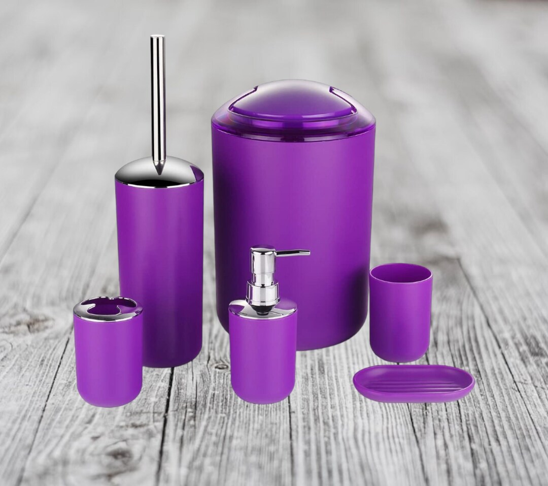 Purple Bathroom Set Bathroom Accessories Acrylic Set Etsy