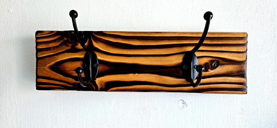 Rustic Wall Mounted Coat Rack, Farmhouse Entryway Hook Rack, Hallway ...