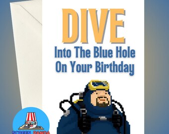 Dave The Diver Birthday Card Dive Into The Blue Hole On Your Birthday, Dave The Diver Card Inspired By Dave The Diver Handmade Greeting Card