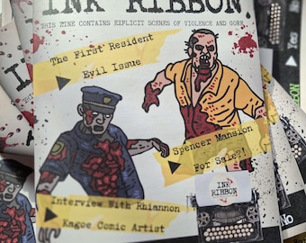 Ink Ribbon Zine Issue 1 Survival Horror Games Fanzine, A5 Zine Resident Evil Themed