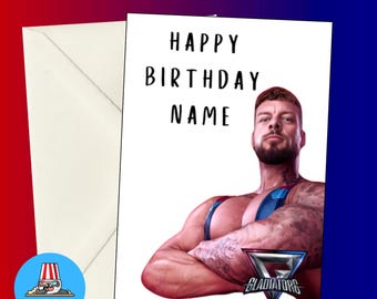 Personalised Gladiators Birthday Card: 2026 Cast, Handmade Gladiator Legend Giant Cards