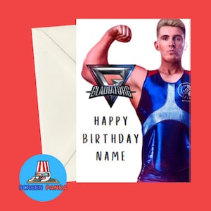 The Gladiators Birthday Card, Personalised Name, All Gladiators From BBC Show Included, Ideal Birthday Cards For Kids, Viper, Fury, Giant image 5