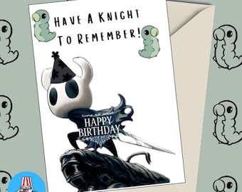 Hollow Knight Birthday Card, Punny Greeting Cards Based on the Knight from The Games Silksong Fan