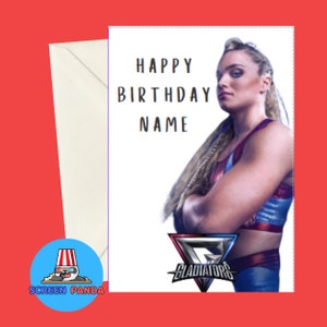 The Gladiators Birthday Card, Personalised Name, All Gladiators From BBC Show Included, Ideal Birthday Cards For Kids, Viper, Fury, Giant Fury