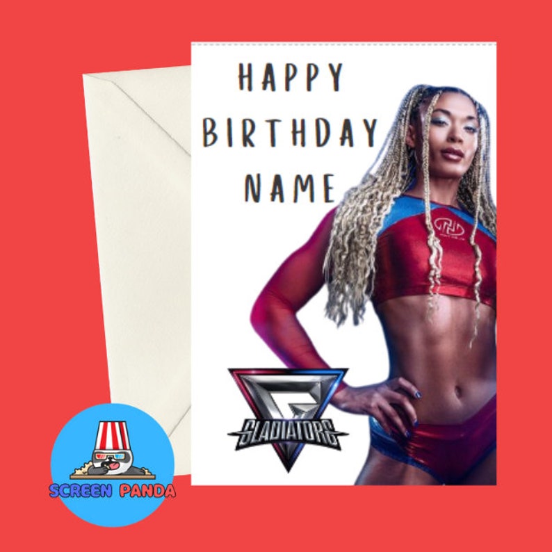 The Gladiators Birthday Card, Personalised Name, All Gladiators From BBC Show Included, Ideal Birthday Cards For Kids, Viper, Fury, Giant Electro
