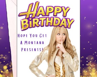 Hannah Montana Birthday Card, Miley Cyrus Fan Card Hannahversary Special Y2K Cards
