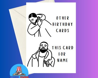 Carte d'anniversaire Meme/Carte Meme/Carte de voeux Drake Meme, choisissez le nom de votre carte Meme Cartes Meme personnalisées Différentes conceptions de mèmes Coffre-fort