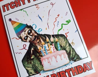 Itchy Tasty Resident Evil 1 Birthday Card, Zombie Funny Cards Gamer Birthday Card