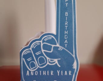 Gladiators Birthday Card Foam Hand, Another One Bites The Dust Gladiator Birthday Cards