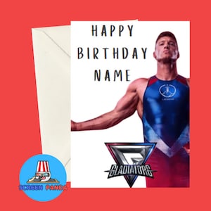 The Gladiators Birthday Card, Personalised Name, All Gladiators From BBC Show Included, Ideal Birthday Cards For Kids, Viper, Fury, Giant Legend