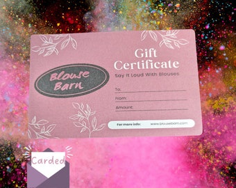 Blouse Barn Gift Certificate From Schitt's Creek Where David Works After Calling The Store Skanky Novelty Gift Card Gift Card Blouse Barn