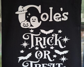 Custom Trick or Treat Bag For Halloween Personalised Halloween Tote Ideal For Kids Halloween Sweet Bag
