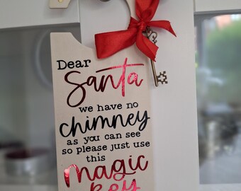 Santa Magic Key Door Hanger Custom Name Magical Key Christmas Eve Kids Personalised Keys