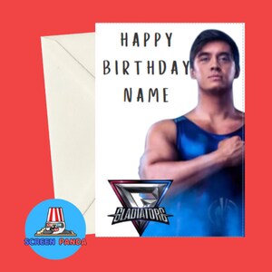 The Gladiators Birthday Card, Personalised Name, All Gladiators From BBC Show Included, Ideal Birthday Cards For Kids, Viper, Fury, Giant image 3