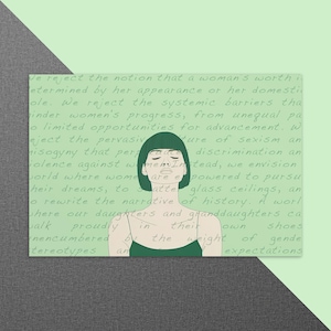 Feminismus Postkarte | Frauenpower Illustration | Empowerment Kunstkarte | Geschenk für starke Frauen
