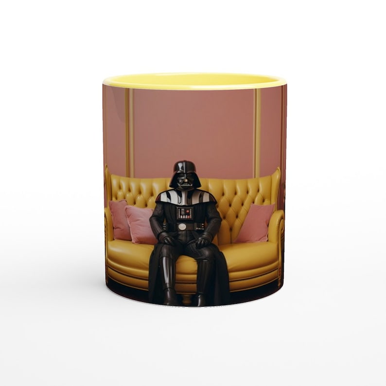 Darth Vader Mug | Wes Anderson Style | Retro Film Art | Funny Sci-Fi Coffee Cup | Gift for Movie Lovers image 1