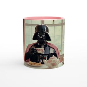 Darth Vader Coffee Mug | Star Wars Mug | Wes Anderson Style | Darth Vader Drinking Coffee | Unique Mug | Perfect Star Wars Gift