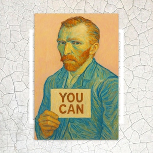 Cartão postal engraçado de Van Gogh | Cartão de meme de arte | Presente do Artista | Arte de parede