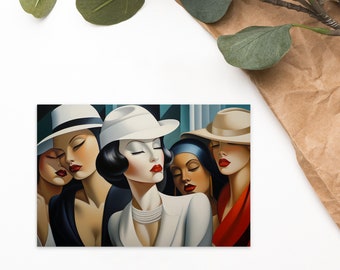 Five Confident Women Postcard | Tamara de Lempicka Style POC | Feminism Postcard