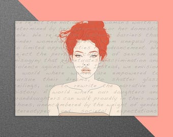 Feminism Postcard | Women Power | Equality | Statement | Birthday Card
