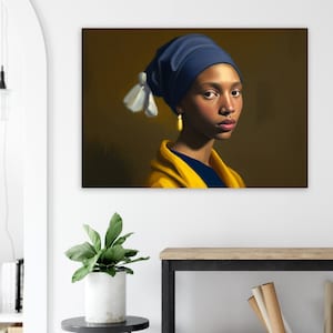 Het meisje met een pareloorringposter | Herinterpretatie van de POC Vermeer-stijl | Premium papierkwaliteit
