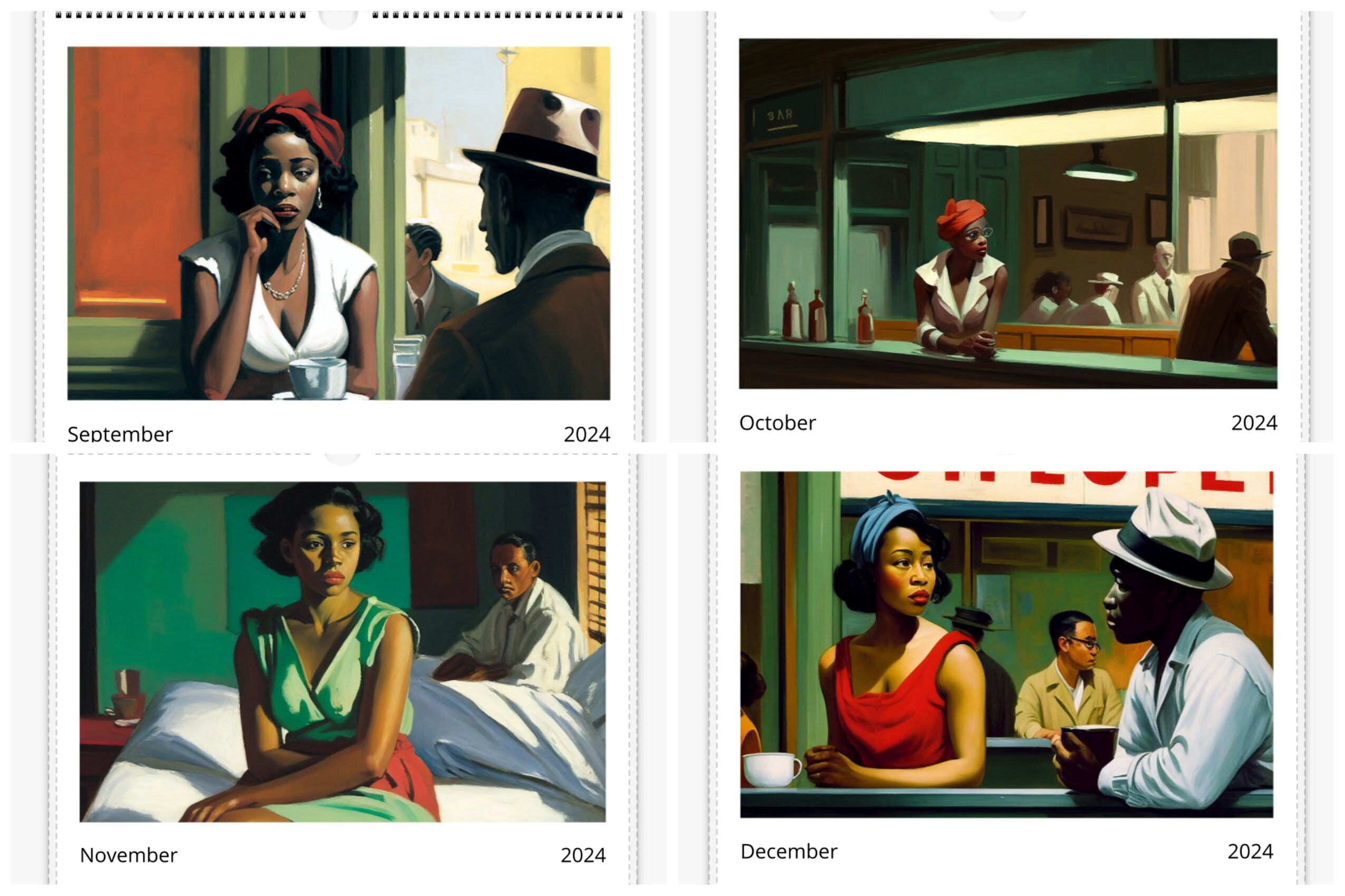 Edward Hopper Calendar 2025 POC Art Calendar Birthday Present 2025