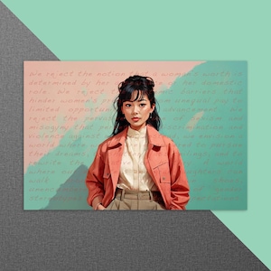 Feminismus Postkarte | Frauenpower | Gleichberechtigung | Statement | POC Asian