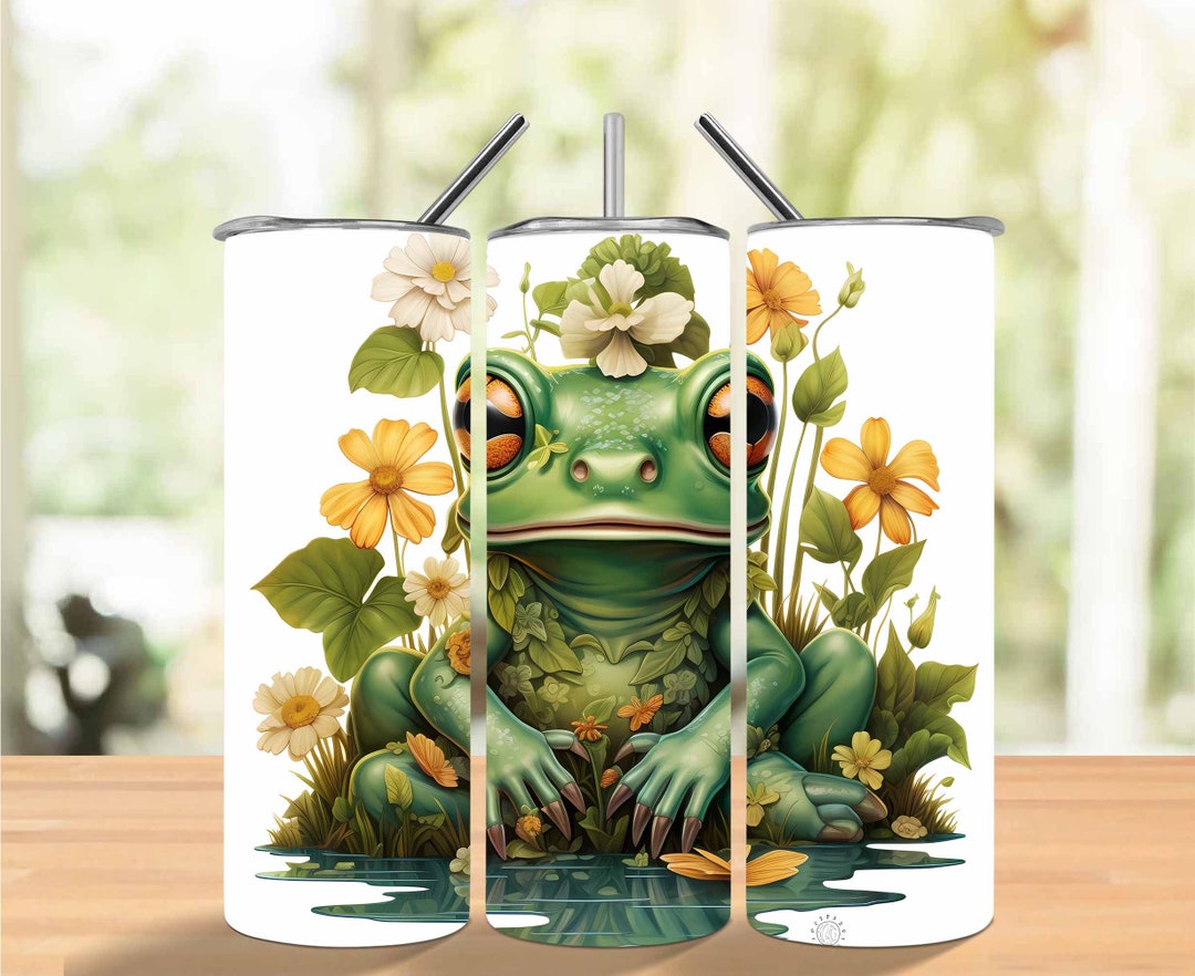 Cute Frog 20 Oz Tumbler Wrap Design, Skinny Tumbler Sublimation Design ...