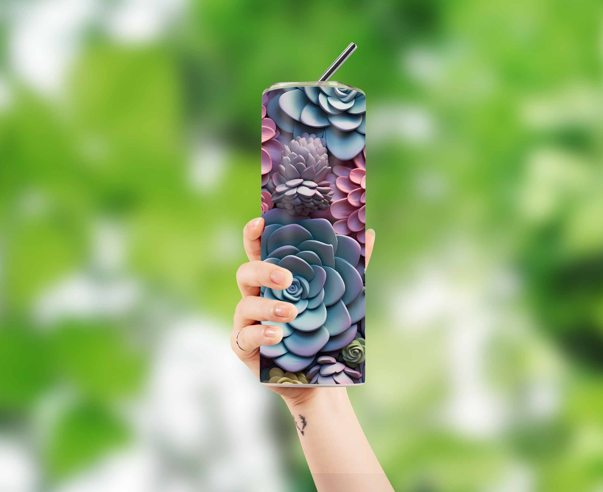 3d Tumbler Wrap Succulents 20 Oz Skinny Tumbler Sublimation - Etsy