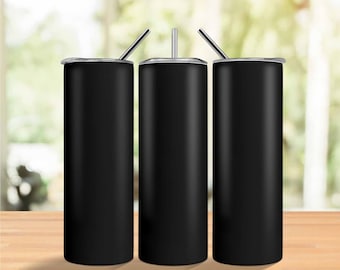Solid Black Color Tumbler Sublimation Design, Black Color Tumbler Png, Black Tumbler Wrap, 20oz Skinny Tumbler Png