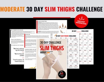 30 Day Slim and Toned Thighs Challenge for Women - Transform Your Legs with Proven Home Workout Plan - Printable Tracker Included!