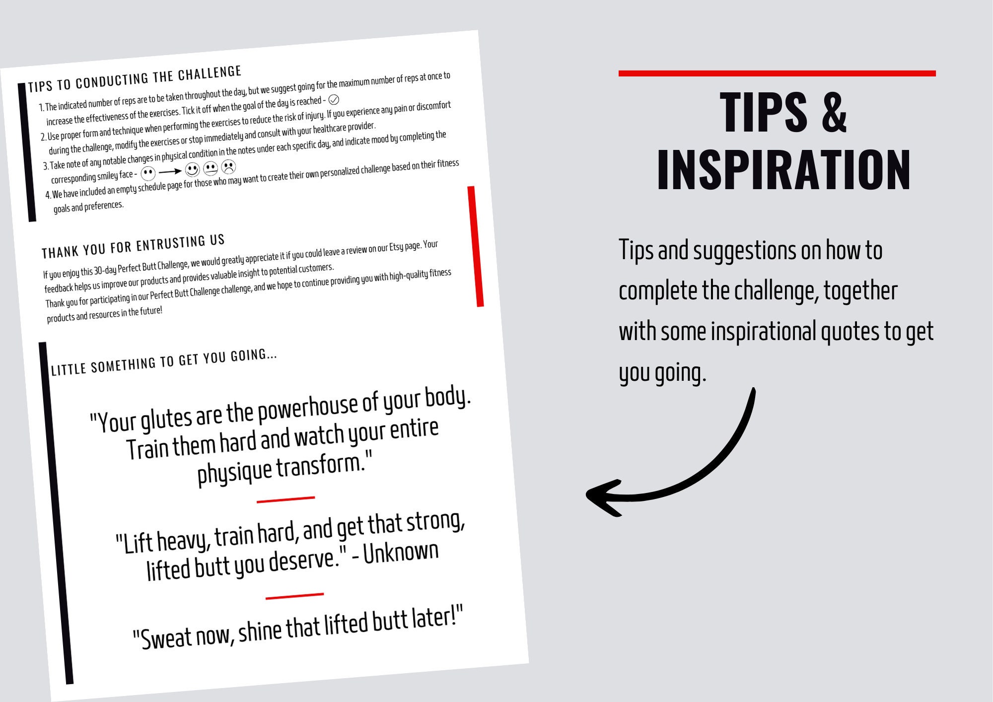 Printable 30 Day Booty Lift Challenge for Women - Fitness Tracker With ...