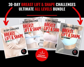 30 Day Breast Lift & Shape Challenge Bundle For Women - Instant Download Printable Fitness Workout Plan - Home Exercise PDF - No Equipment