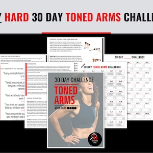 30 Day Toned Arms Challenge for Women - Advanced Printable Workout Plan - Daily Fitness Exercise Routine for Killer Arms