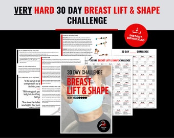 30 Day Breast Lift and Shape Challenge for Women - Intense Printable Fitness Tracker & Killer Workout Plan for the Perfect Bust!